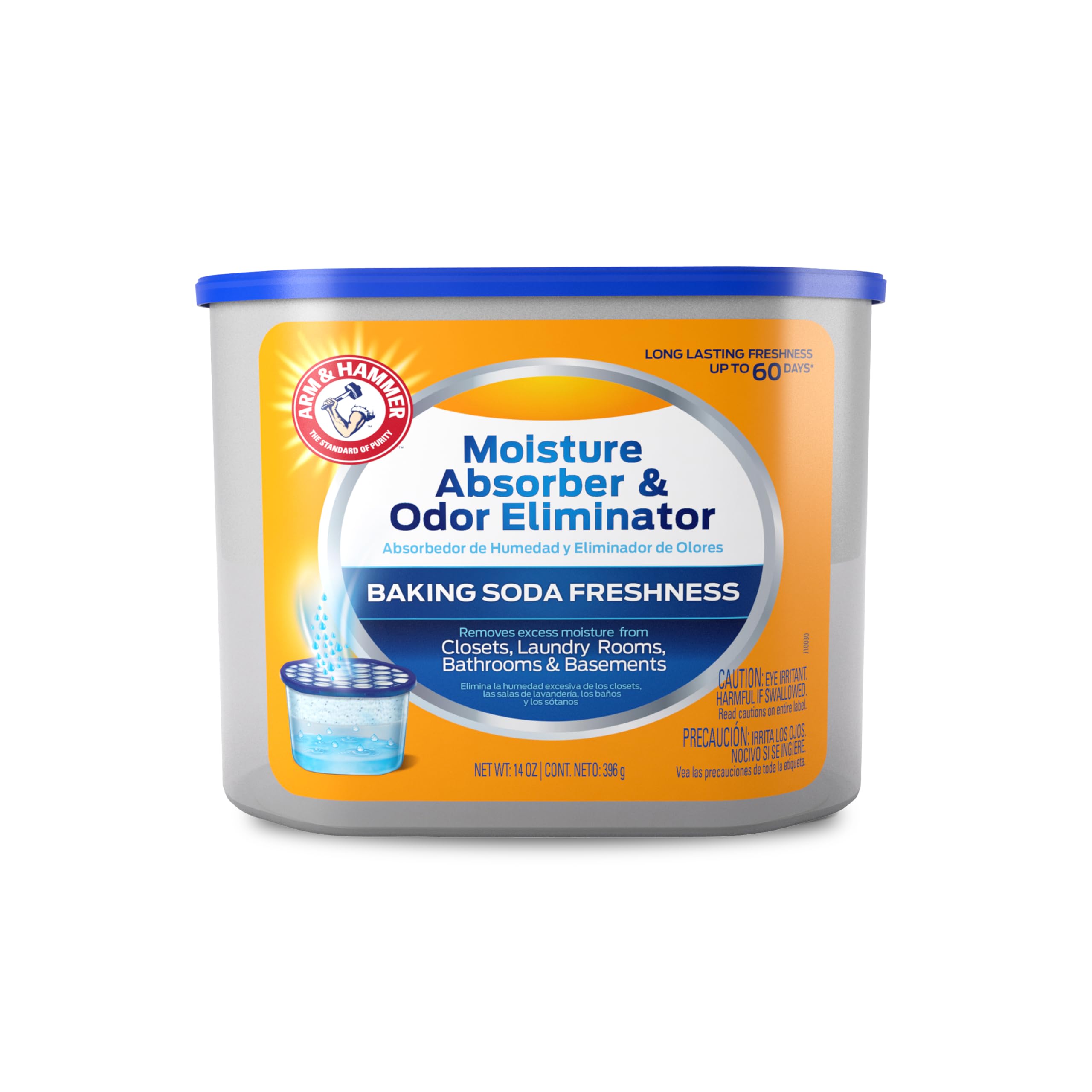 Arm & Hammer Fragrance Free Refillable Moisture Absorber and Odor Eliminator 14 oz. Tub