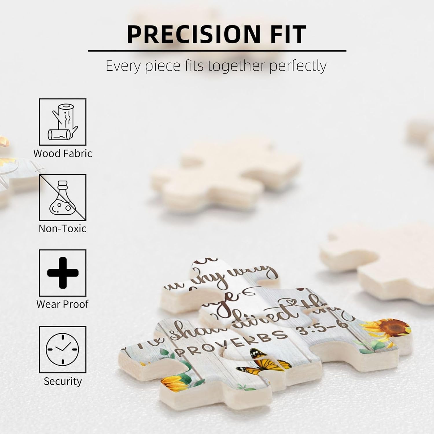 Christian Wooden Jigsaw Puzzles for Adults 500 Pieces Jesus Religious Jigsaw Puzzles Bible Verse Inspirational Quotes Wooden Gifts Puzzles for Easter Christmas