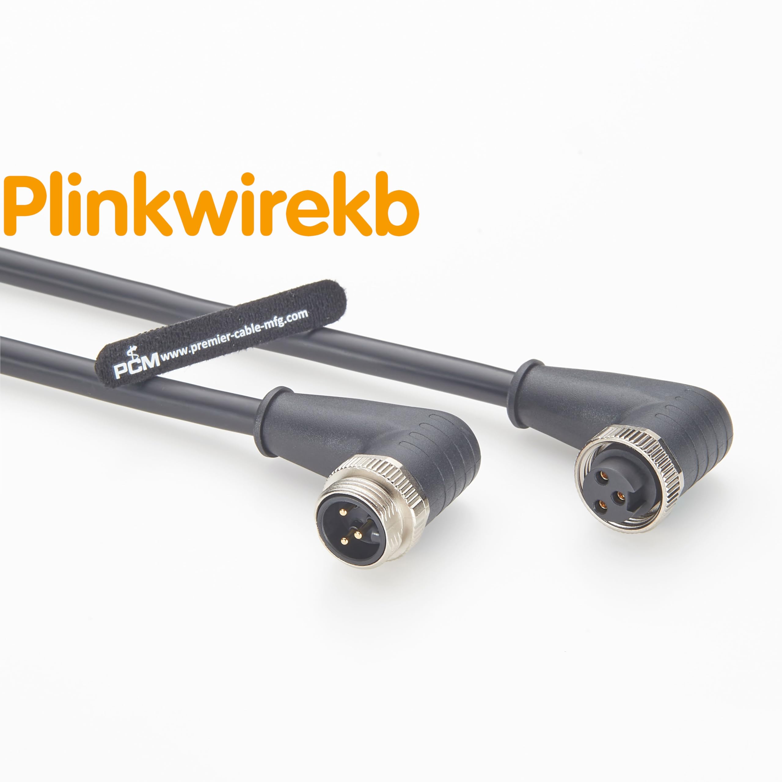 7/8"-Rundstecker-Winkelkabel (Stecker auf Buchse), 3-poliges Netzkabel, 14 AWG, kompatibel mit Turck WSM WKM 34-M S4000 für DeviceNet, Sensoren oder industrielle Automatisierungssysteme 3m