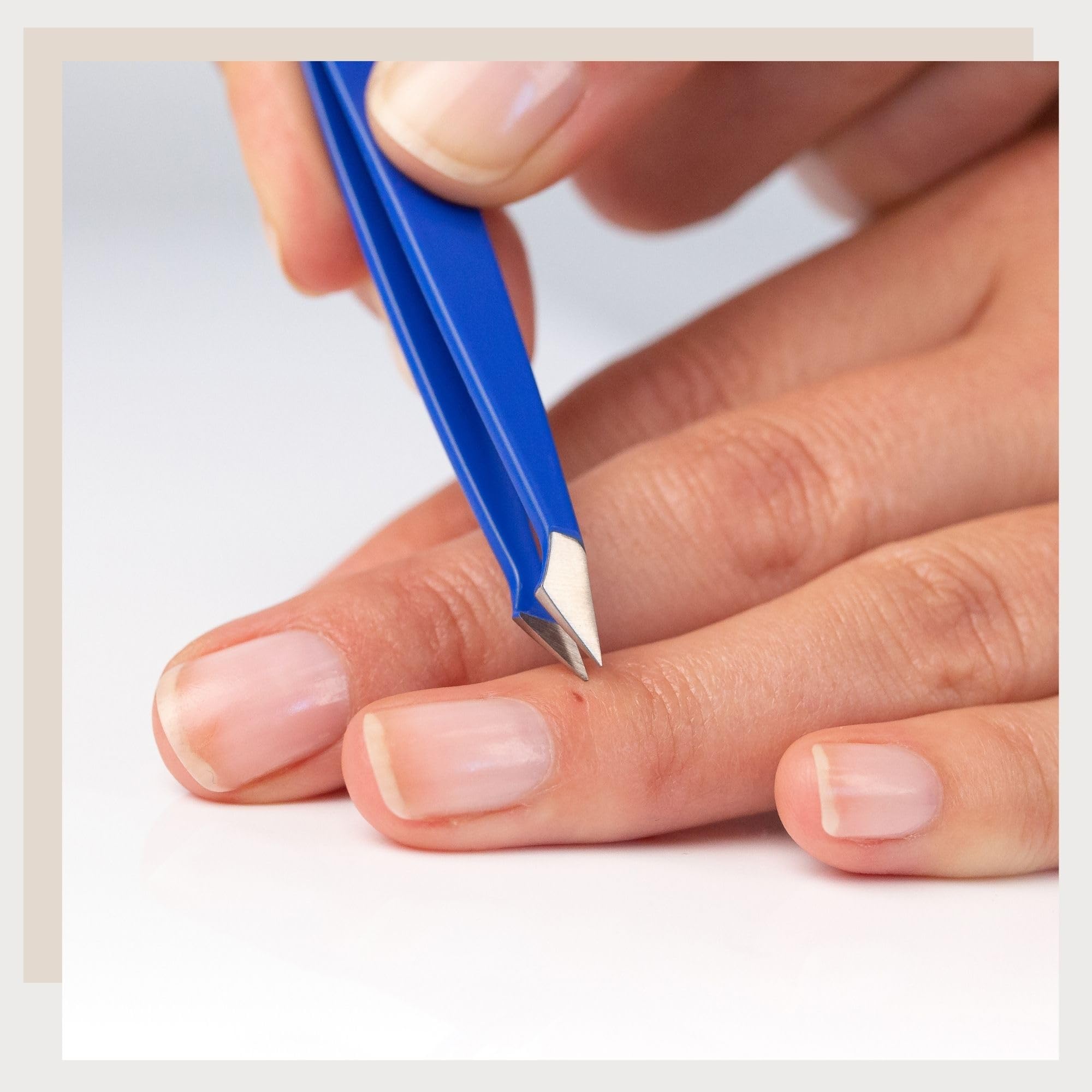 REMOS Pince à épiler professionnelle 3-pièce avec pince à sourcils, pince à épiler et pince à épiler combinée en blue foncé