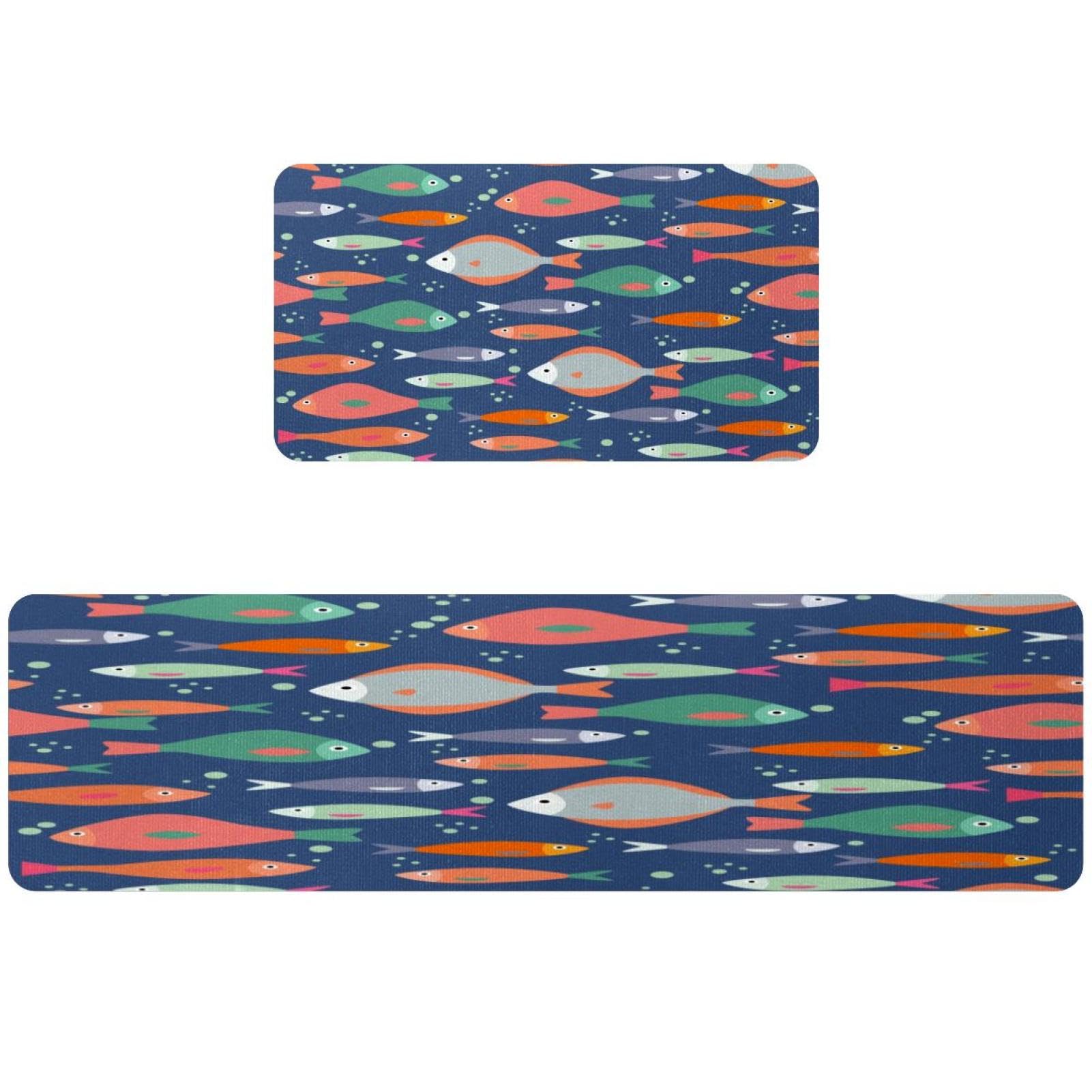 Alfombrillas de cocina decorativas VAPOKF, juego de 2 alfombras resistentes con diseño de mar