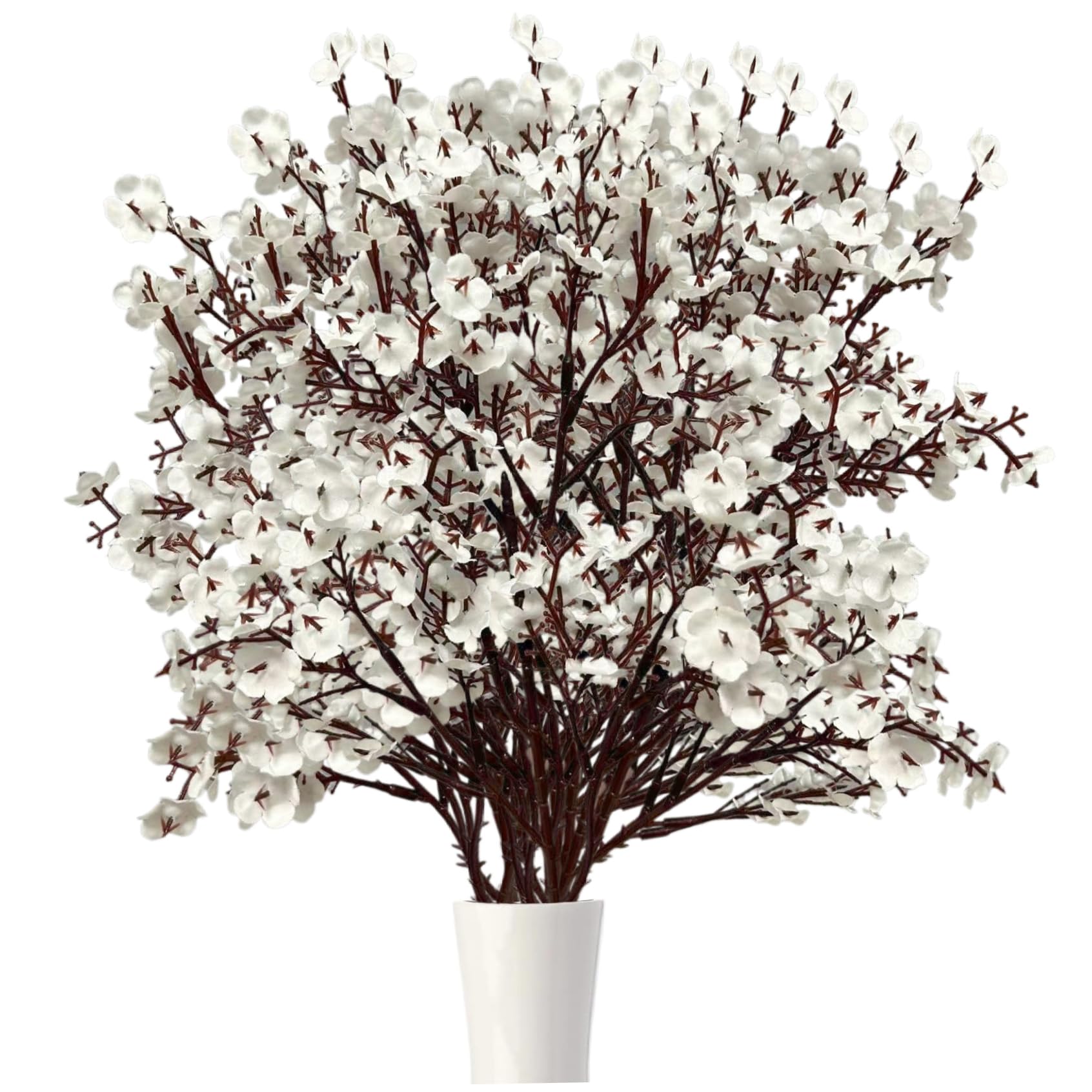 Wedhapy Artificial Flowers Babys Breath Artificial Flowers 10Pcs 20inch Real Touch White Greenery DIY Decorative Babys Breath Silk Faux for Vase