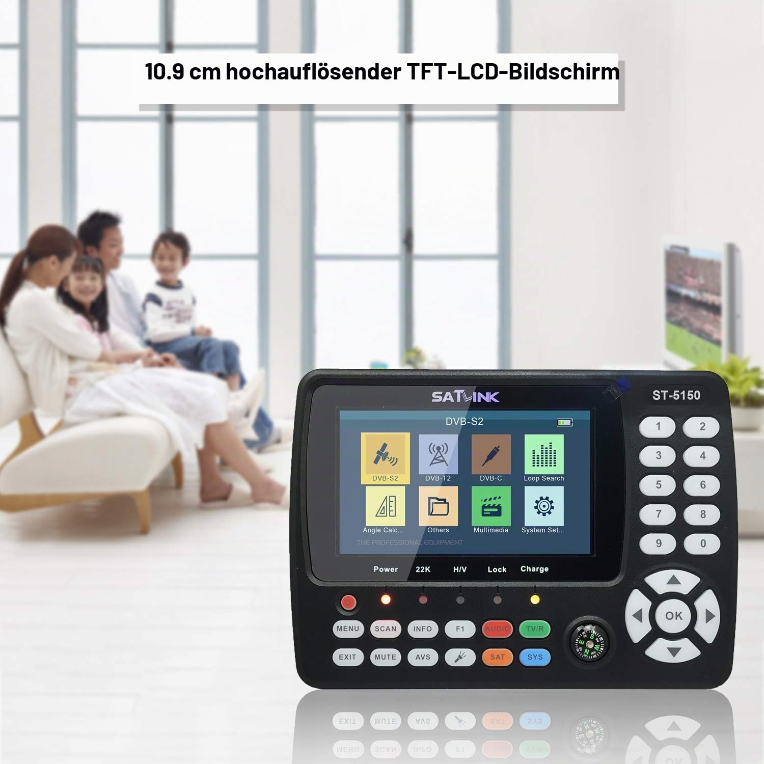Satfinder Messgerät ST-5150 DVB-S2 / T2 / C COMBO HD Satelliten-TV-Signalfinder Digitaler Handsignalmesser Satellitenfinder H.265