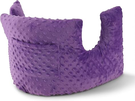Mastectomy Pillow for Post Surgery Recovery, Breast Surgery Pillow with Pocket, Chest Support for Mastectomy, Lumpectomy, Reconstruction, Breast Cancer, Heart Surgery, Abdominal Surgery Purple-Dot