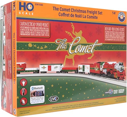 Miniatura 16 de Lionel The Comet Christmas Freight - Juego de tren eléctrico con control remoto