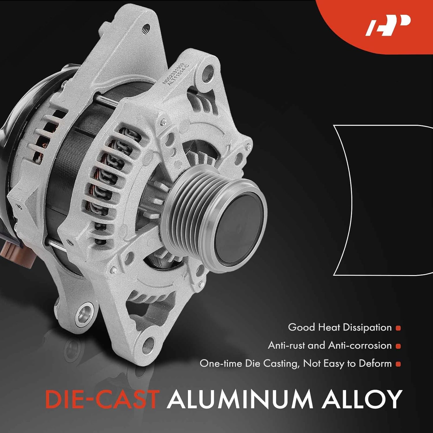 A-Premium Alternator Compatible with Toyota 4Runner 2010-2021 4.0L, 12V 130A 7-Groove Decoupler Pulley Clockwise, Replace# 104210-2860, 104210-2863