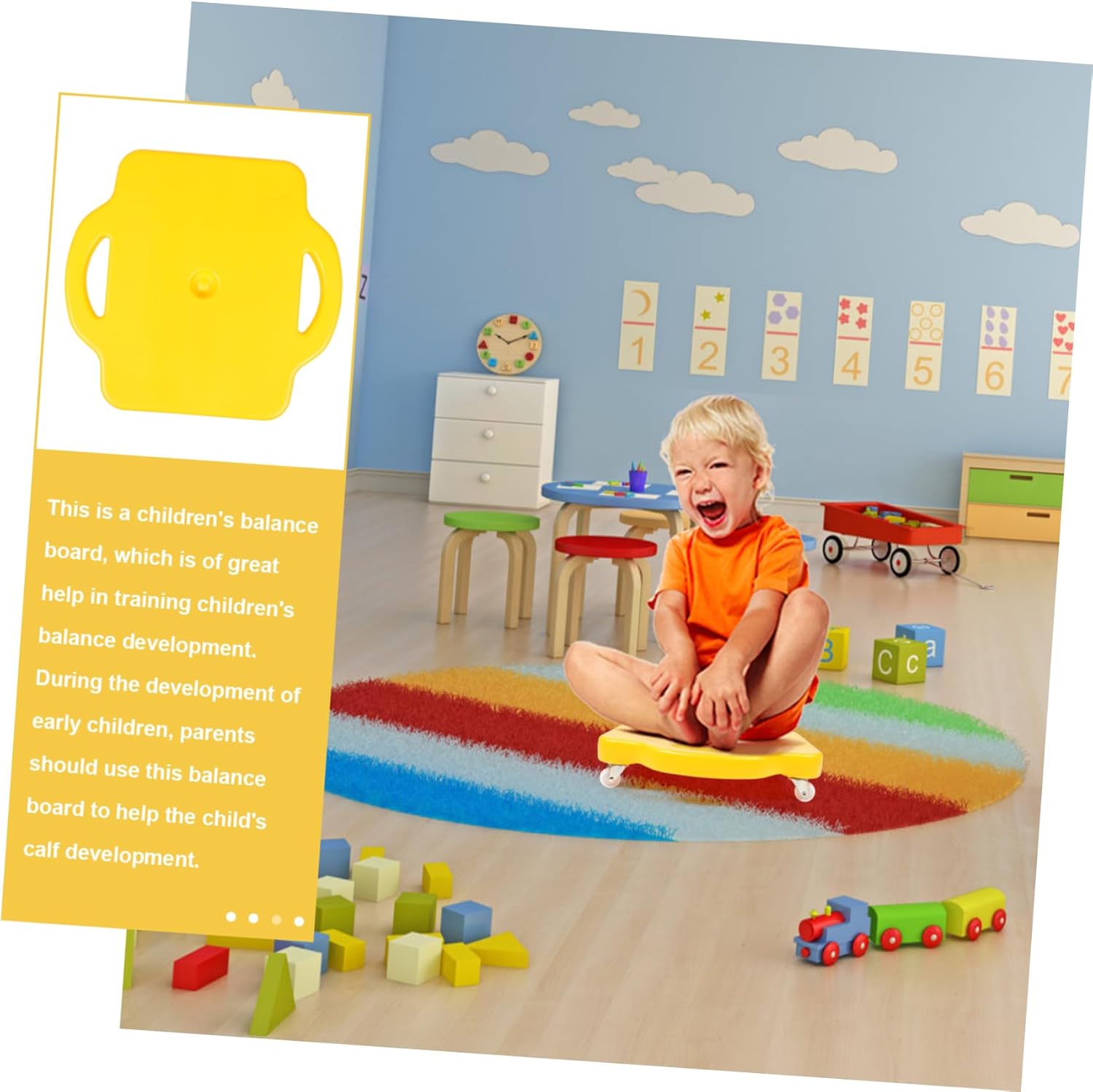Milisten High-grade Material Four Wheel Scooter Balance Trainer Floor Scooter Sensory Balance Toys Board