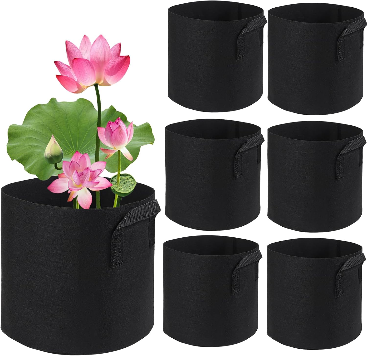 12Pcs Lily Plant Pots for Pond, Aquatic Pond Planter for Pond Durable Breathe Reusable Fabric Plant Bags for Aquatic Plants, Potato, Carrot, Onion, Flower (1 Gallon)
