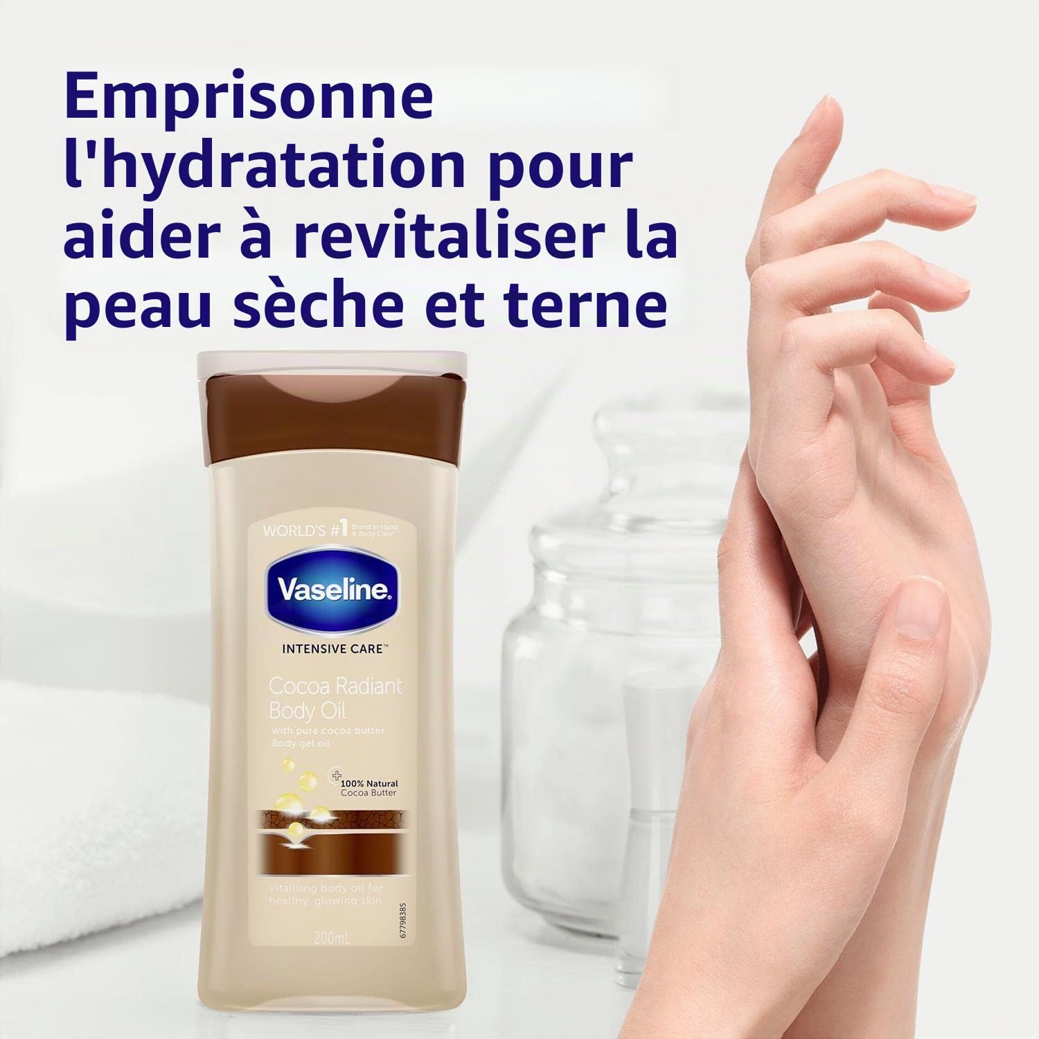 Vaseline – Lot de 3 gels Intensive Care pour le corps au beurre de cacao, 200 ml