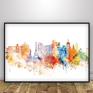 Las Vegas City Print, Nevada Modern Poster, Las Vegas skyline, Unframed print, Wall Art for Living Bedroom Kitchen Room Home Office Decor
