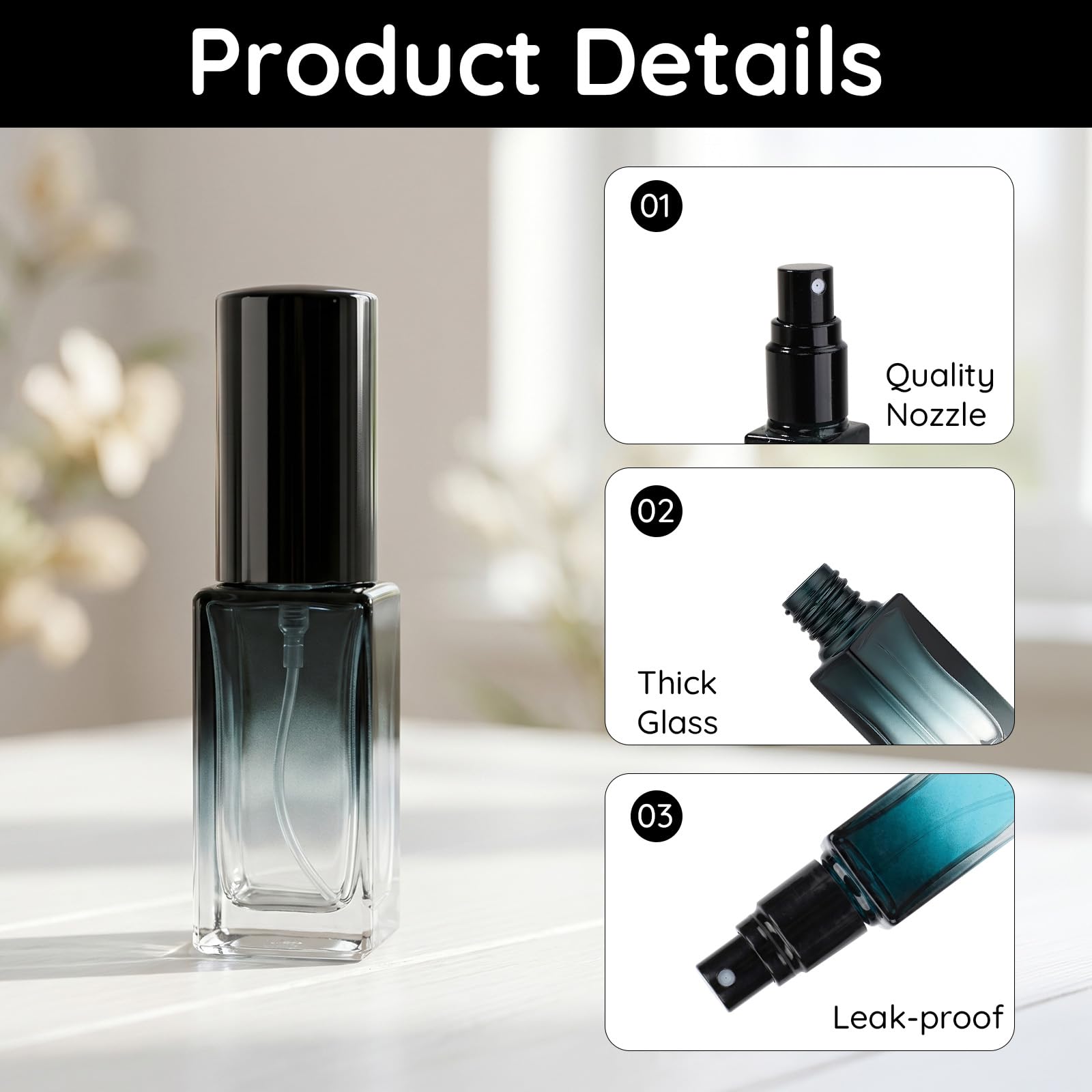 Segbeauty Dispensador Perfume Viaje, 20 Piezas 5ml Pulverizador Perfume Recargable, Atomizador de Vidrio, para Fiesta, Regalos, Trabajo (Azul Degradado)