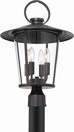 Crystorama Andover 4 Light Matte Black Outdoor Post