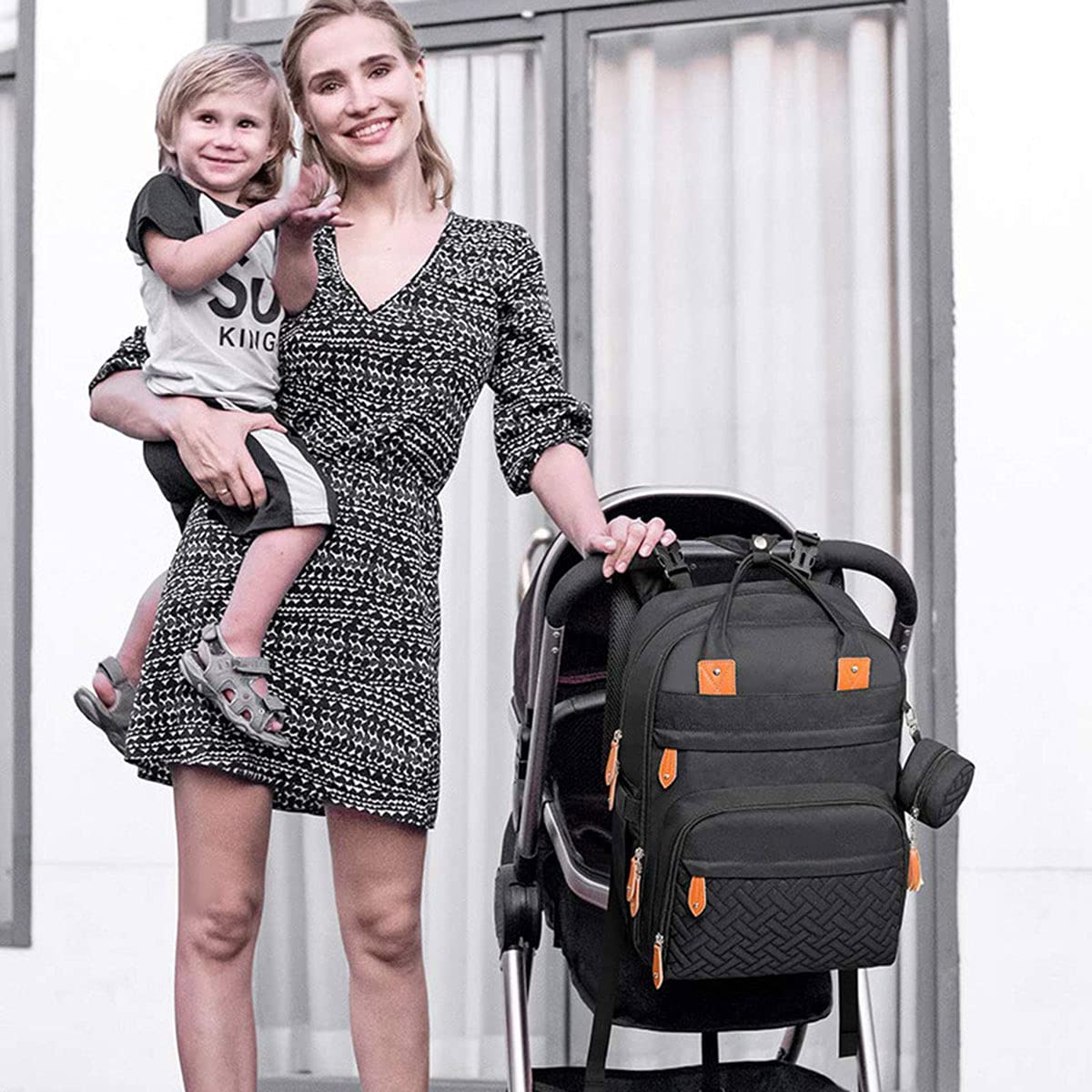 Borsa per Pannolini Portatile, Moda Grande capacità Borsa Fasciatoio Multifunzione Impermeabile Zaino Fasciatoio Bambino Zaino da Viaggio con Pannolino Tappetino