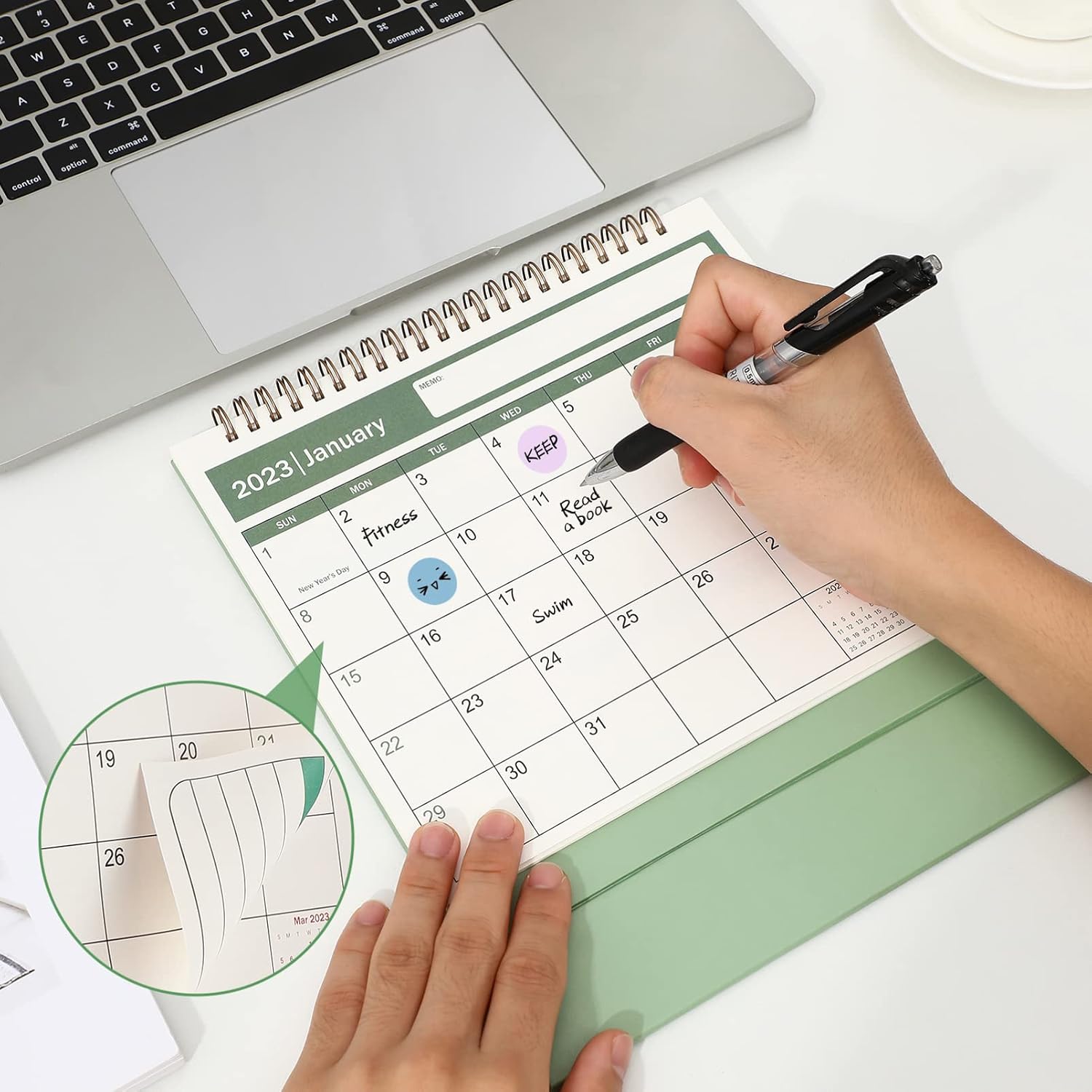 PATKAW Desk Calendar, Desktop Calendar 2023-2024 Calendar Planner Wall Calendar Office Calendar for Office Home Calendar Decoration (Jan 2023- Jun 2024)