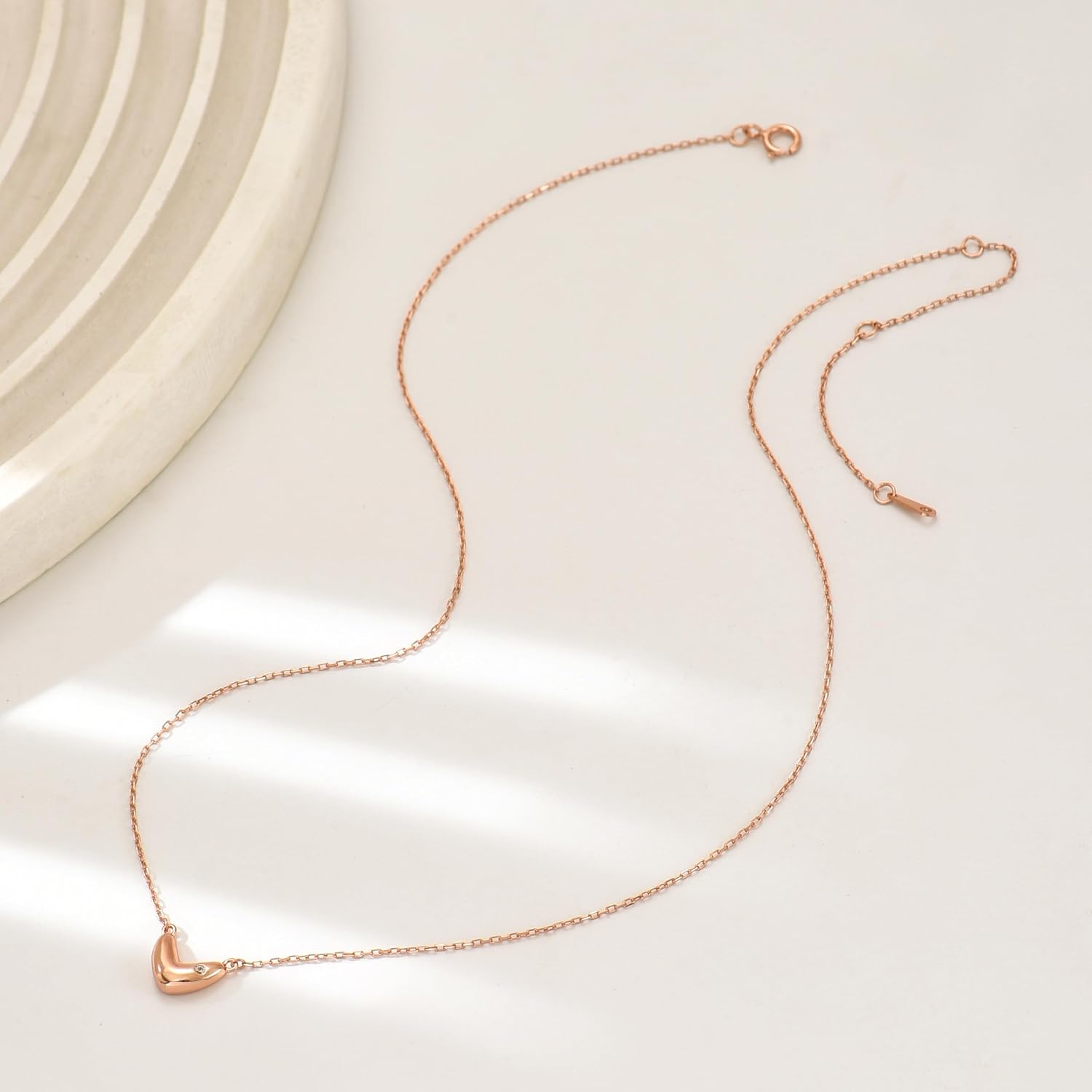 Chunky Heart Necklace for Women,925 Sterling Sliver Dainty Cute Lover Heart Choker Necklace for Mother Daughter 14k Gold Plated Hearts Charm Chain Mother’s Day Jewelry Gift