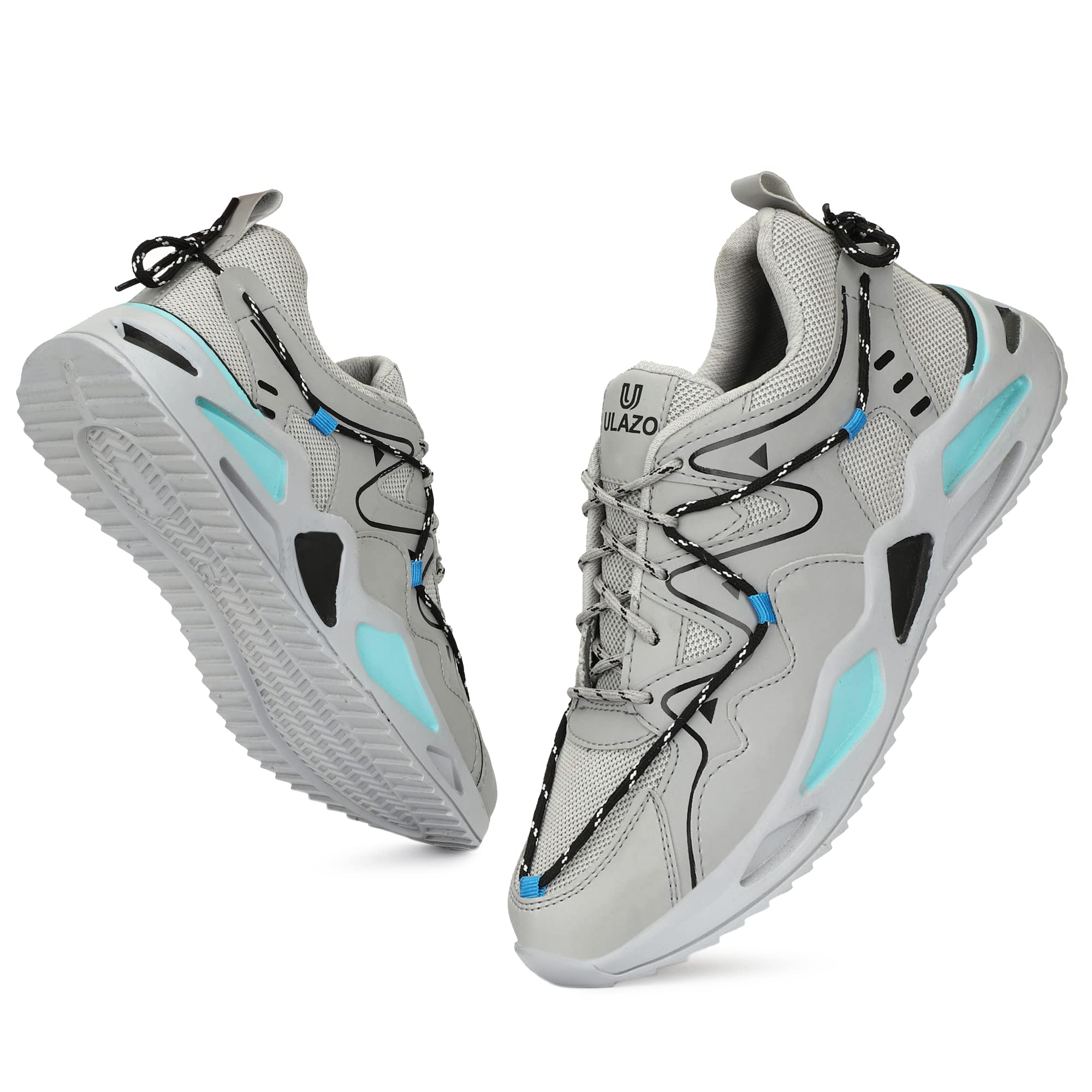 ULAZO Grey Mesh Lace-Up Sports Running,Walking & Gym Shoes with Eva Sole Shoes for Men & Boys 10 UK/IND (B0BS1N5LMH) Amazon Price History, Amazon Price Tracker