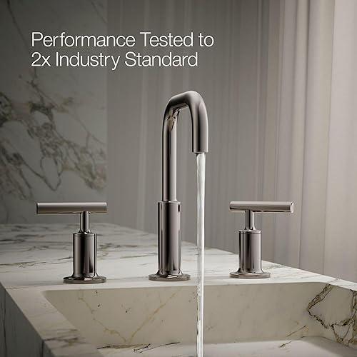 Miniatura 35 de KOHLER K-14406-3-2MB Purist - Grifo de lavabo de baño con asas de cruz baja, latón cepillado vibrante Latón cepillado vibrante.,Vibrant Brushed