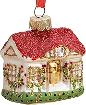 Christmas Bauble Small House, Christmas Tree Glasses, Christmas Interior Home Decoration, Hanging Ornaments Christmas Glass, Christmas Miniature Ornament Vintage Christmas Tree Deco weihnachtsschmuck