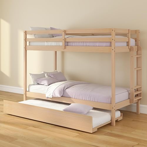 Grain & Grove Bear Twin Over Twin Bunk Bed with