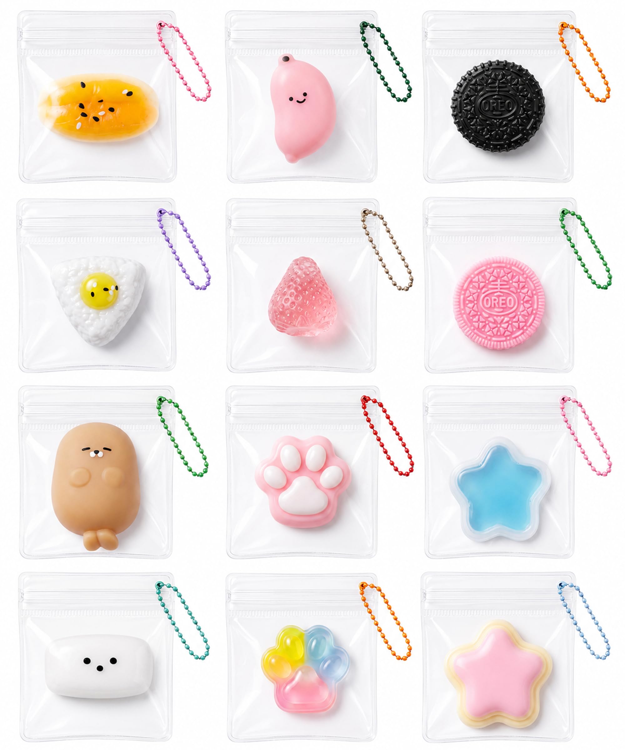 CHALAN ミニ スクイーズ キーホルダー 12個セット ぷにぷに チャーム…