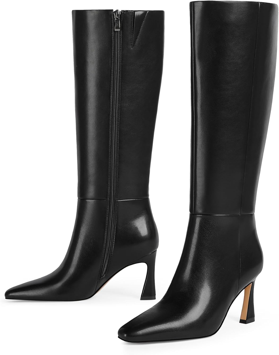 Modatope Knee High Boots for Women Pointed Toe Stiletto Heel Tall Boots High Heel Side Zipper Long Boots