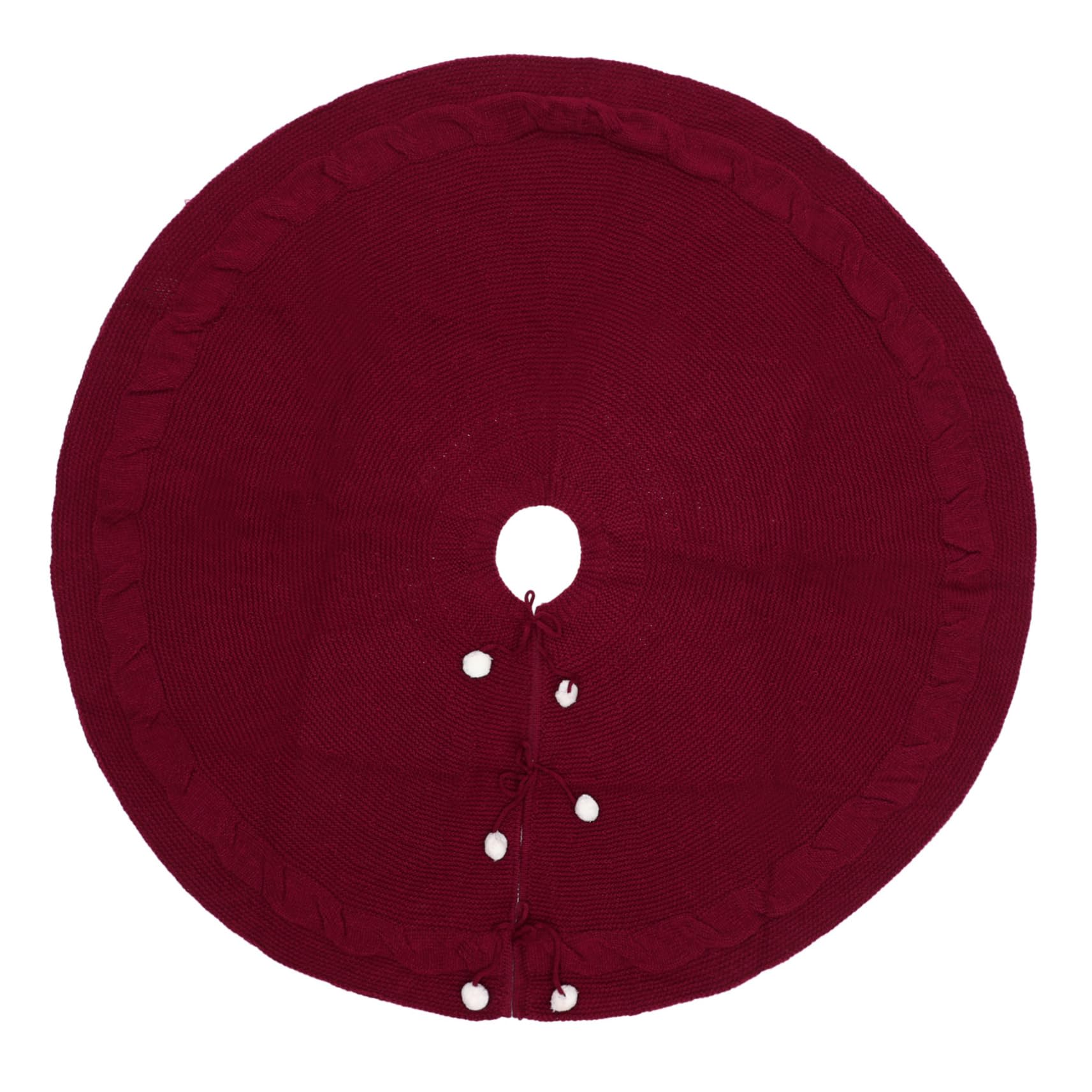 Weihnachtsbaumrock Gestrickte Wolle Vliesstoff Rot 120cm Weihnachtsbaumschürze Für Haushaltsdeko Und Festliche Atmosphäre