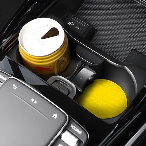 Miniatura 5 de AICEL Paquete de 4 posavasos para automóvil, universales de 2.75 pulgadas, antideslizantes, con cristales de hielo, flores, a prueba de golpes,