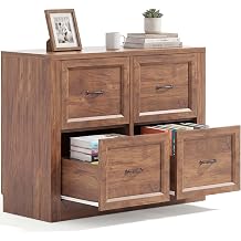 4 Drawer File Cabinet, 39 Inch Wood Lateral Filling Cabinet with 32 Inch Tall, Modern Printer Stand Storage Cabinet Organizer for Home Office 1, Cracked Oak, 39.13 * 15.35 * 31.97
