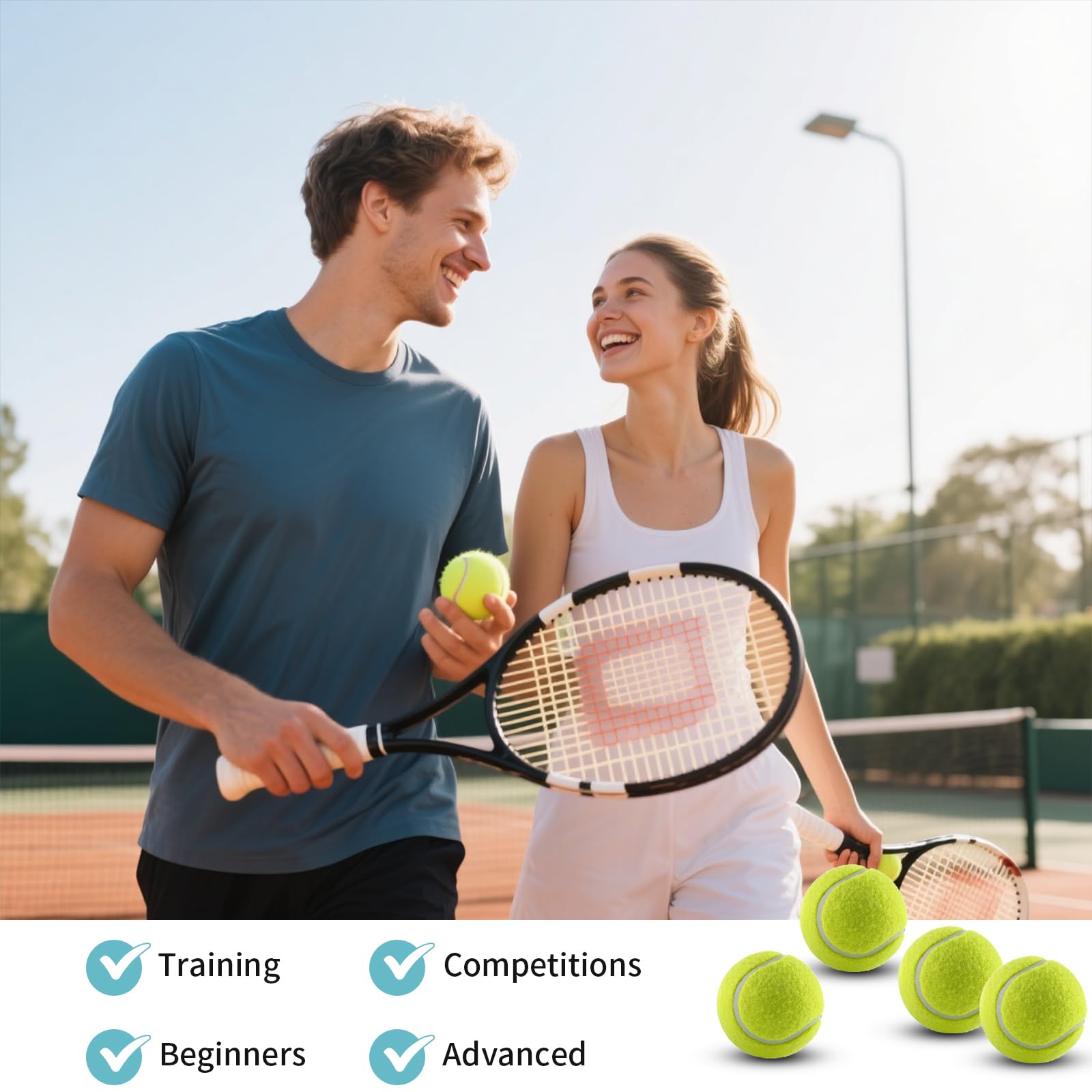 Balles de Tennis pour Chien, 12 Pièces, Balles de Tennis Récréatives pour Débutants