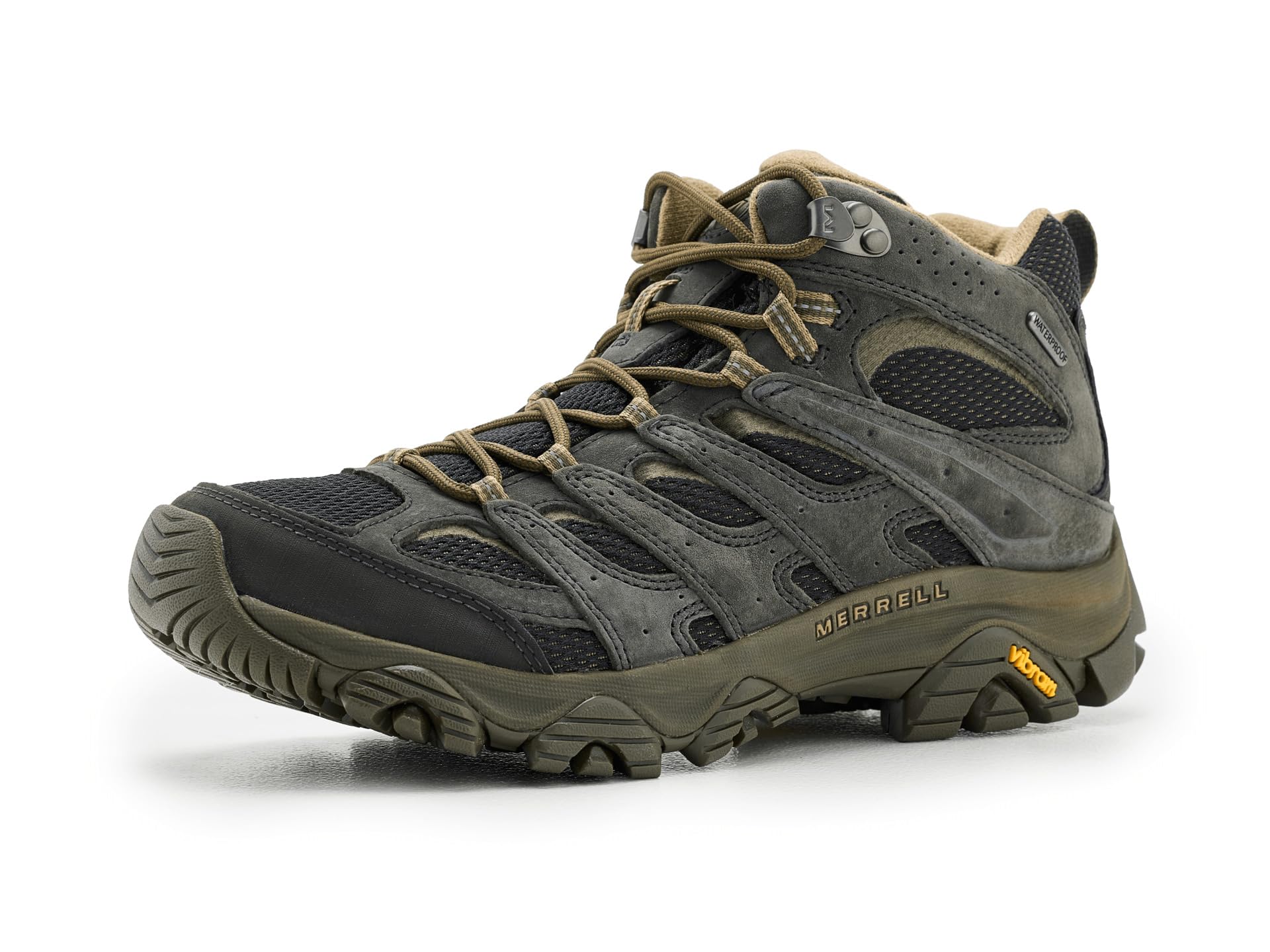 merrell Men's Moab 3 Mid Waterproof Hiking Boots, Black/Beluga, 11.5 Wide-picture-20