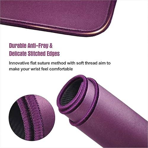 Miniatura 4 de Alfombrilla para mouse con borde cosido duradero, alfombrilla pequeña para laptop con base de goma antideslizante, tapete lavable con textura de