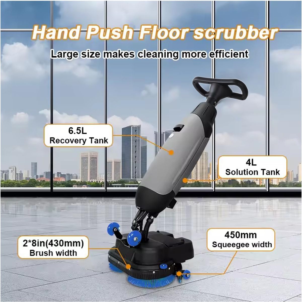 Portable Commercial Floor Scrubber - Mini Floor Machine for Efficient Cleaning, Gary, cw430