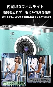 Amazon | 4Kデジタルカメラ、48Wピクセル、180度回転ディスプレイ