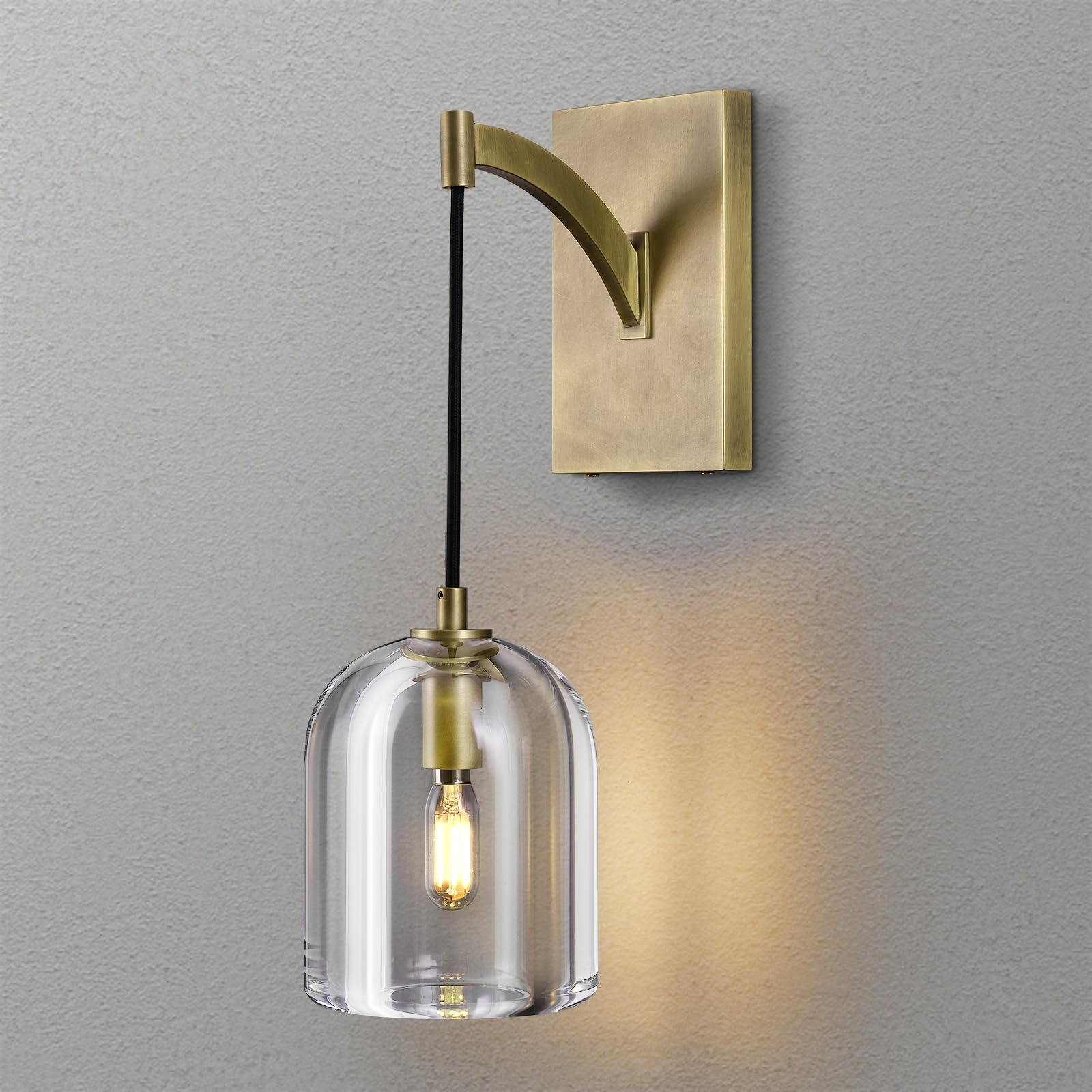 Modern Crystal Wall Sconce,Brass Wall Sconce,Bathroom Sconces,Indoor Gold Sconces Wall Lighting,Bedroom Wall Sconces,Bathroom Vanity Light Fixtures,Includes Bulbs