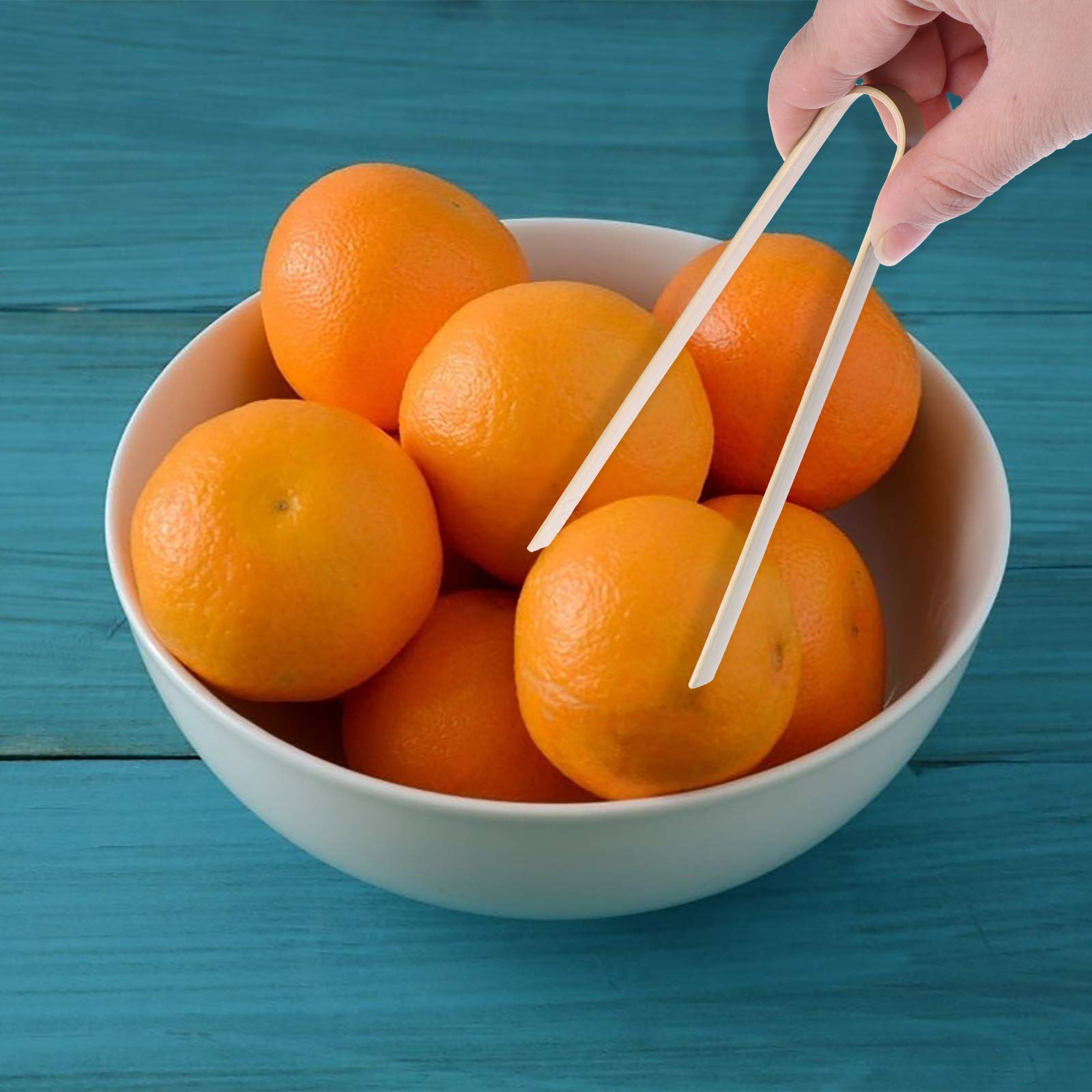 100 pinzas desechables de bambú para tostadas, ecológicas, catering, buffet o uso doméstico