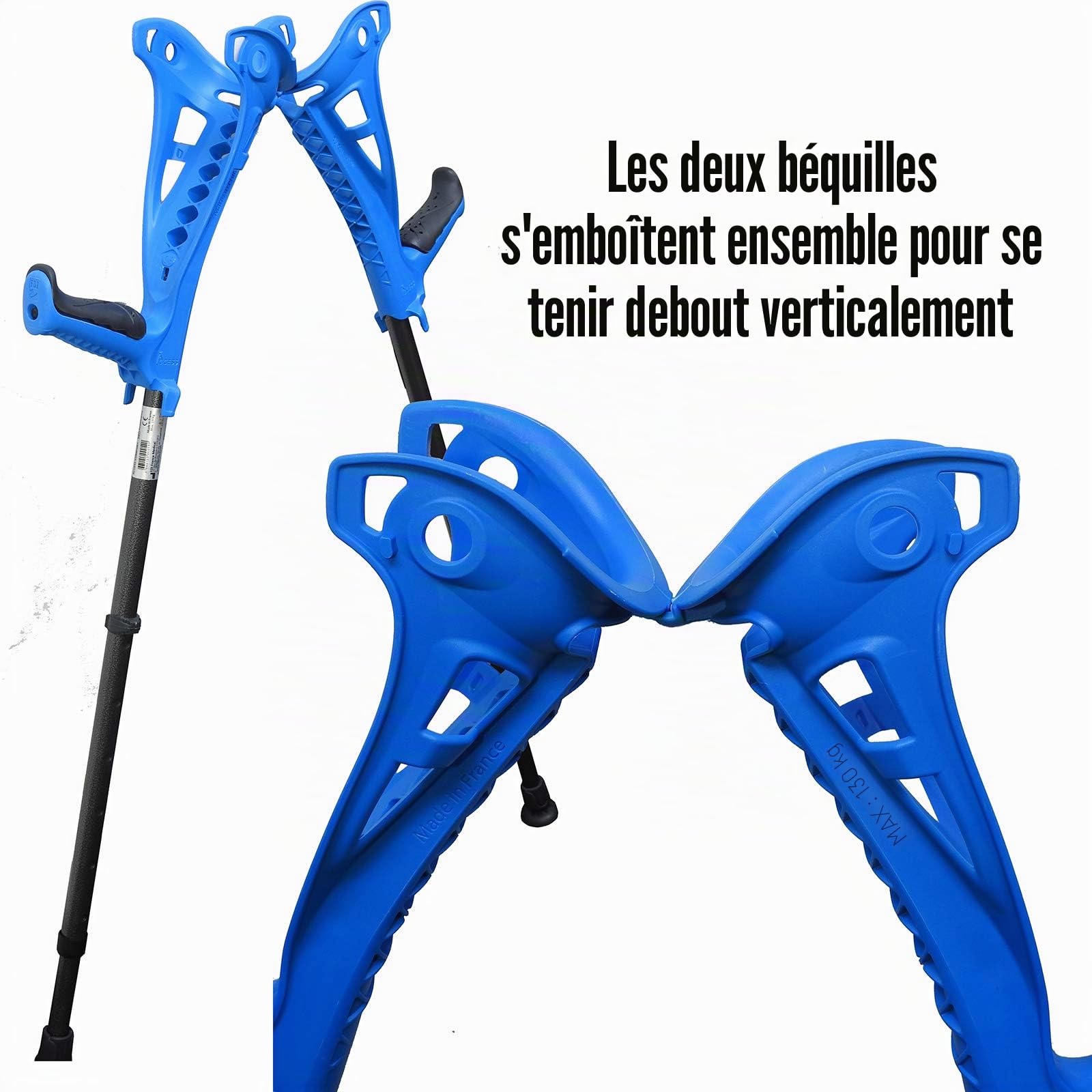 FDI Access Lot de 2 béquilles confortables en aluminium Blanc