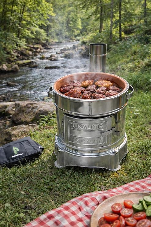 Paslanmaz Güveç Mangal Seti, Güveç Ocak, Paslanmaz Izgaralı, Toprak Tandır 40cm Çap