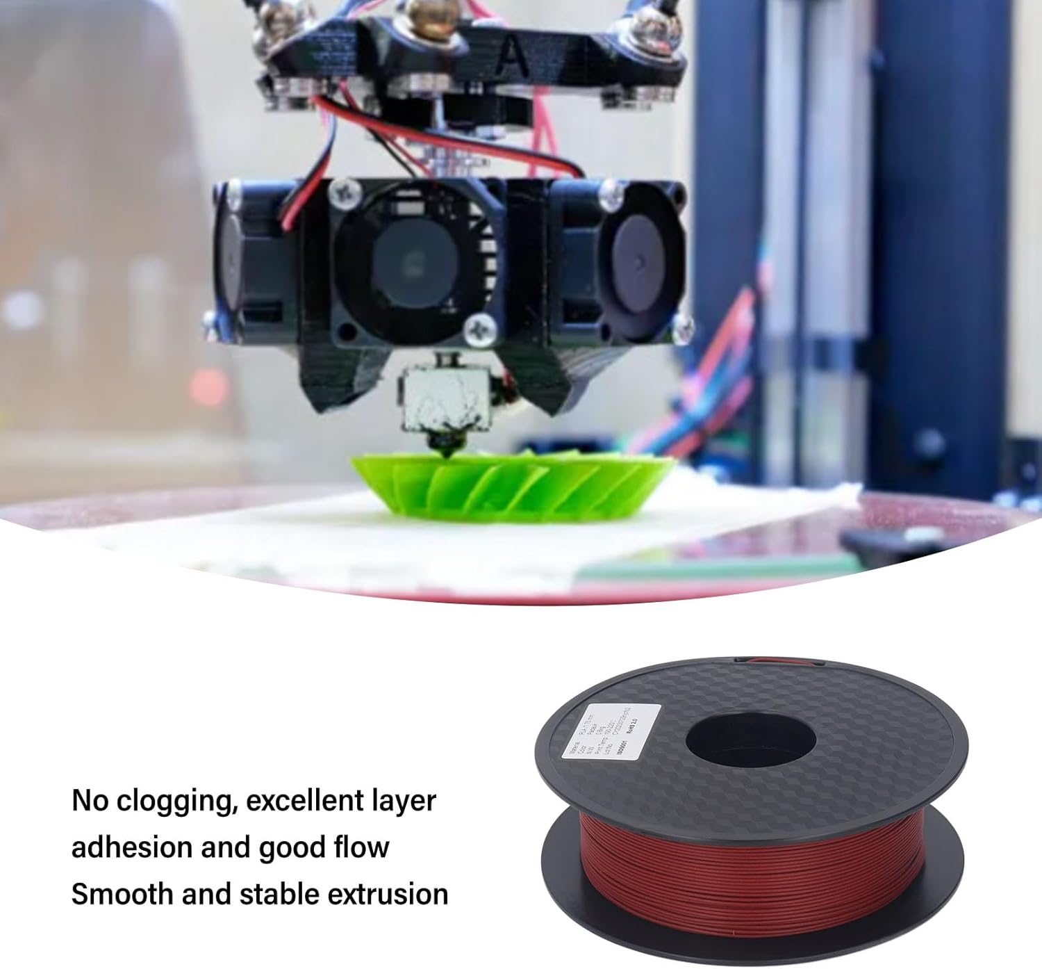 1.75mm PLA 3D Printer Filament Imitation, Flat Extrusion, Odorless, Large Inner Diameter Spool