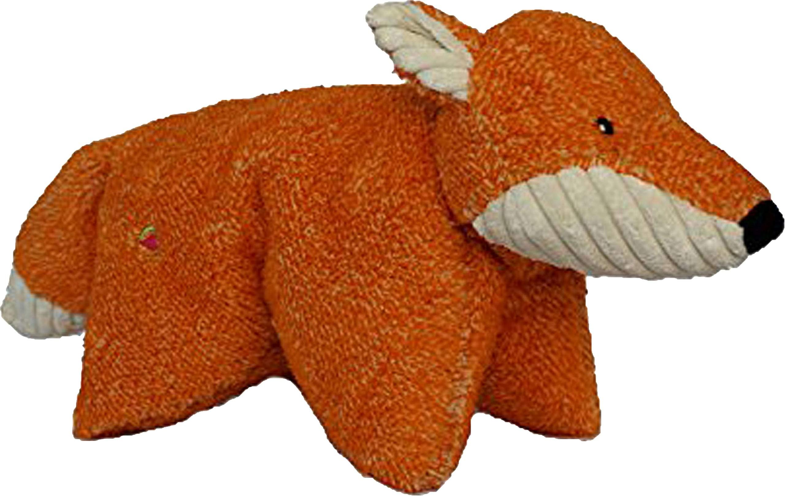 Plush Dog Toy - Fuzzy HuggleHounds Dog Toys, Soft Plush, For Small and Large Breeds with Squeaker - Squooshie Fox