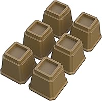 Vista 9 de Juego de 9 elevadores de cama de 3 pulgadas, elevadores de cama resistentes para marco de cama, paquete de 9 elevadores de hasta 3000 libras