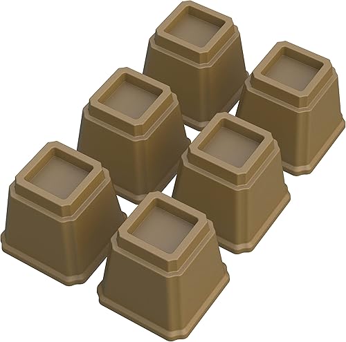 Miniatura 9 de Juego de 9 elevadores de cama de 3 pulgadas, elevadores de cama resistentes para marco de cama, paquete de 9 elevadores de hasta 3000 libras