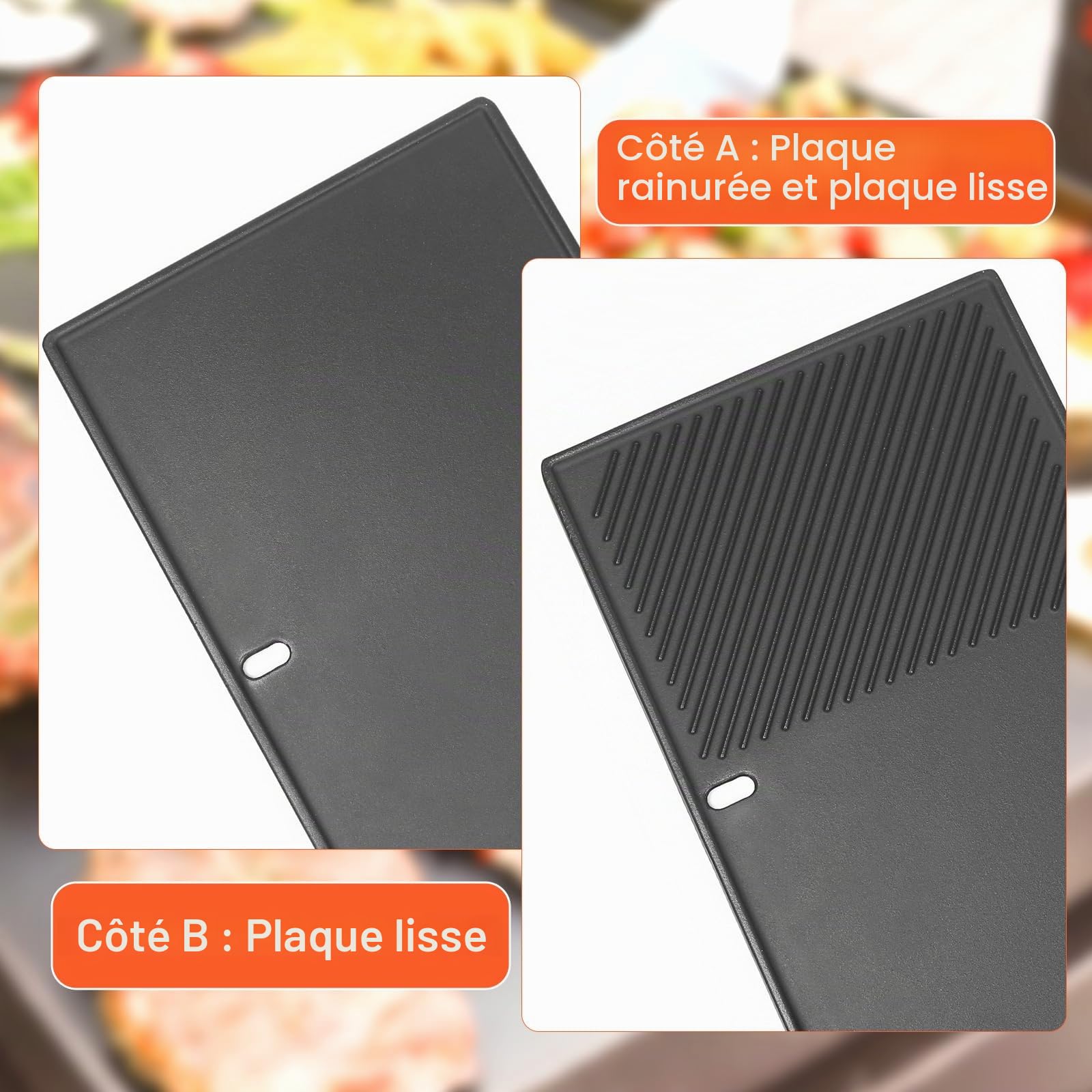 GFTIME Plaque de gril en fonte de 49,5 cm et grille de gril pour Weber Genesis E-310/320/330, S-310/320/330, EP-310/320/330, CEP-310/320/330 Barbecue à gaz (2007-2016), pièce de rechange pour Weber