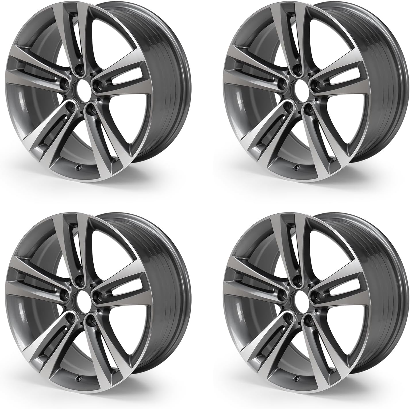 New 18" x 8" OE Premium Aluminum Alloy Wheel Rim Compatible with BMW 320i 328i 330i 335i 340i 428i 430i 435i 440i 2012-2020, Direct Fit for OE Stock Specs, Set of 4