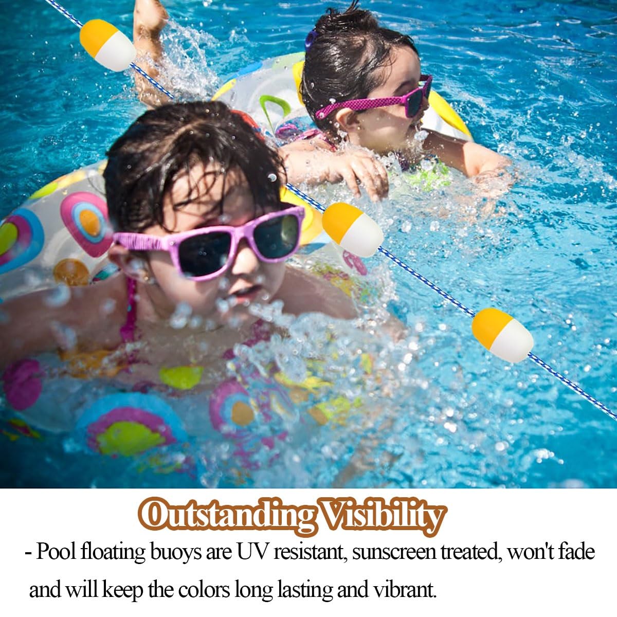 Genérico Divisor de Seguridad Flotante para Piscina de 30 m con Boyas | Línea de Carril de natación Duradera y fácil de Instalar | Ideal para Entrenamiento y Seguridad en Piscinas