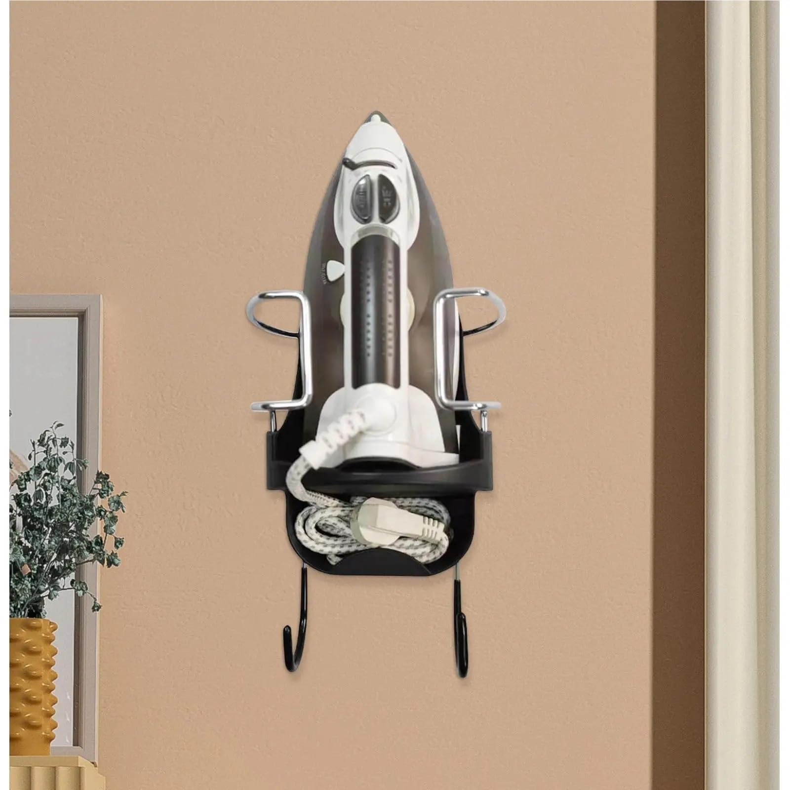 Porta ASSE da Stiro con Ganci Portaoggetti for Organizer for Porta del Bagno Porta ASSE da Stiro for Uso Domestico per La Lavanderia(White)