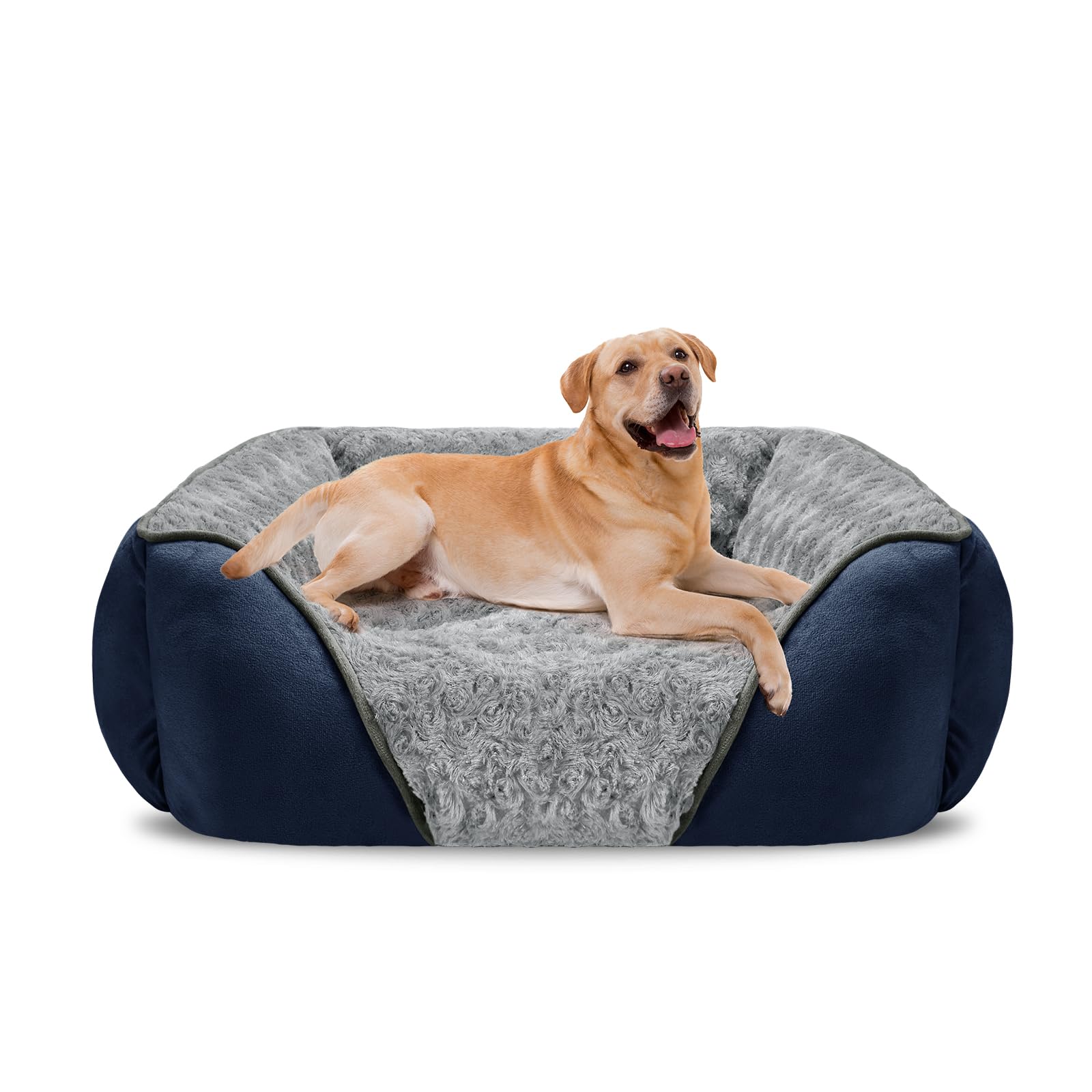 INVENHO XX-Large Dog Bed Rectangle Washable Orthopedic Soft Calming Sleeping Durable Pet Cuddler with Anti-Slip Bottom