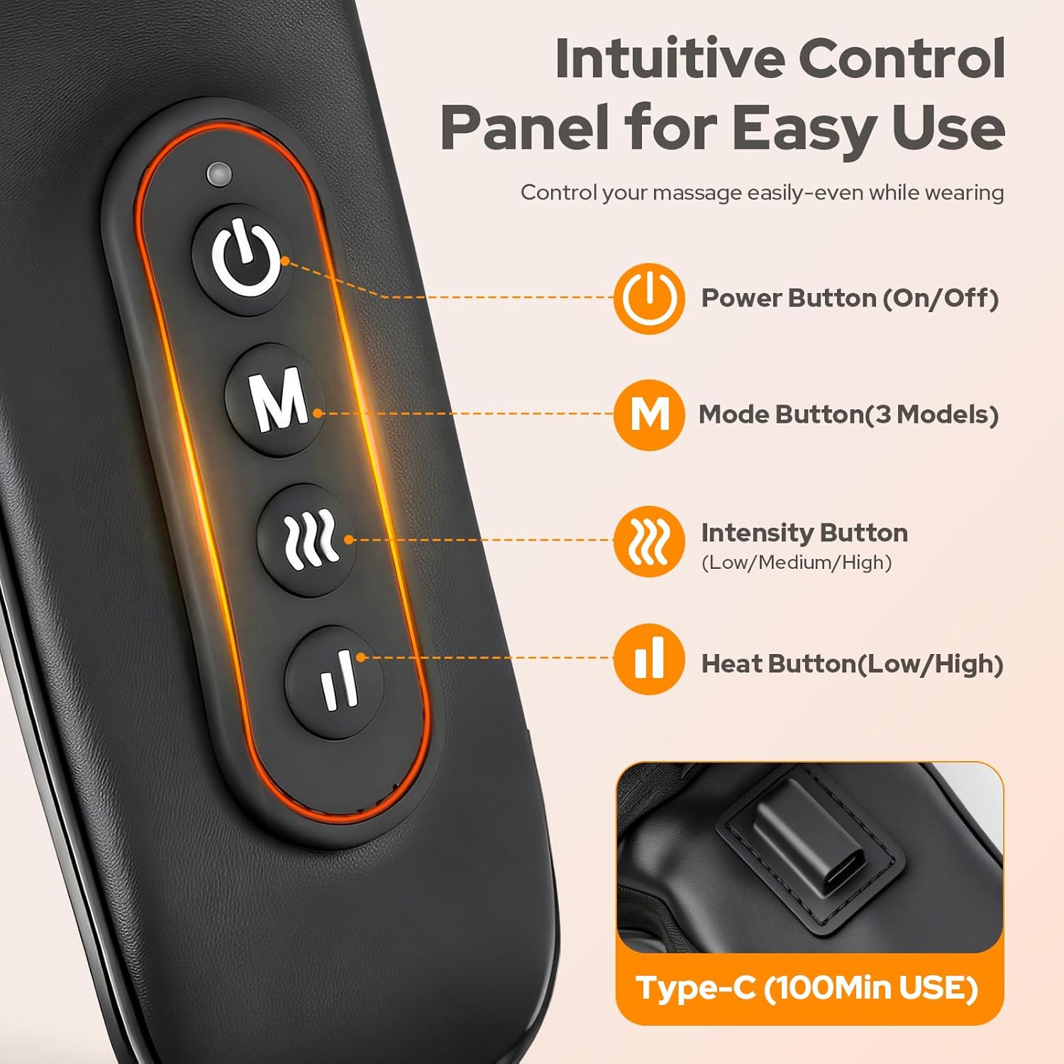 Cordless Shiatsu Neck and Back Massagers with Heat, Rechargeable 4D Kneading + Tapping Wearable Massager, 3 Tapping Intensities, 3 Speeds, Ultra-Quiet Under 45dB for Deep Muscle Relief