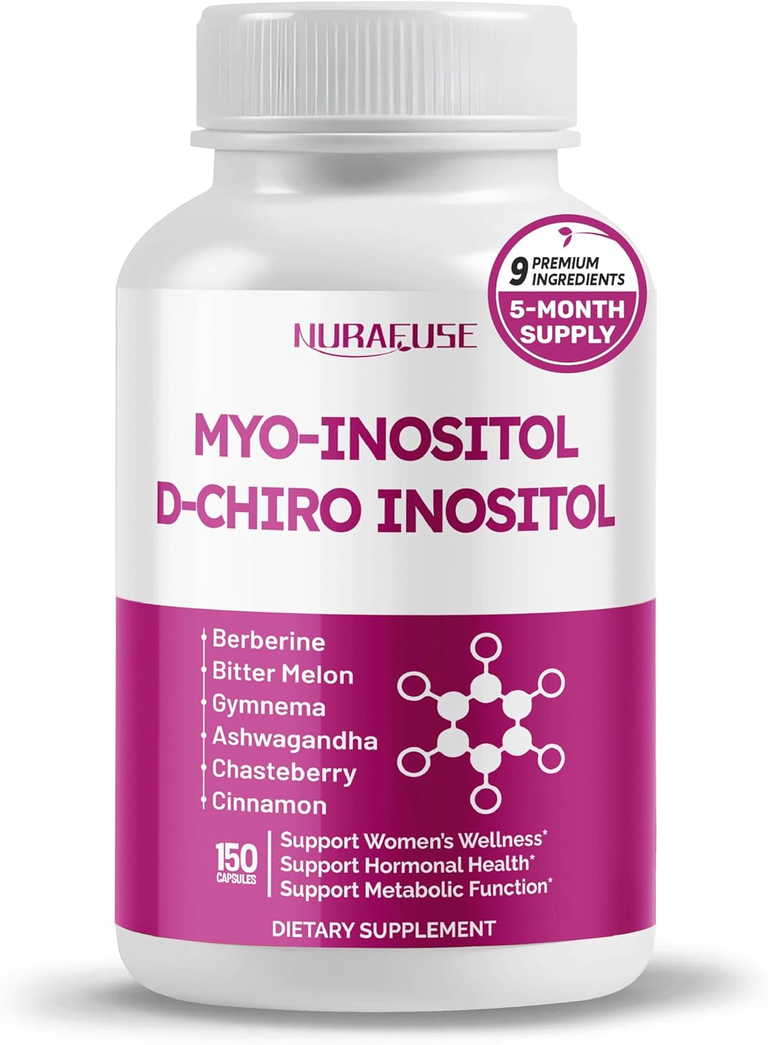 High Potency Myo-Inositol & D-Chiro Inositol with Chasteberry, Cinnamon, Bitter Melon & Gymnema – Supports Optimal Hormone Balance, Healthy Metabolism*