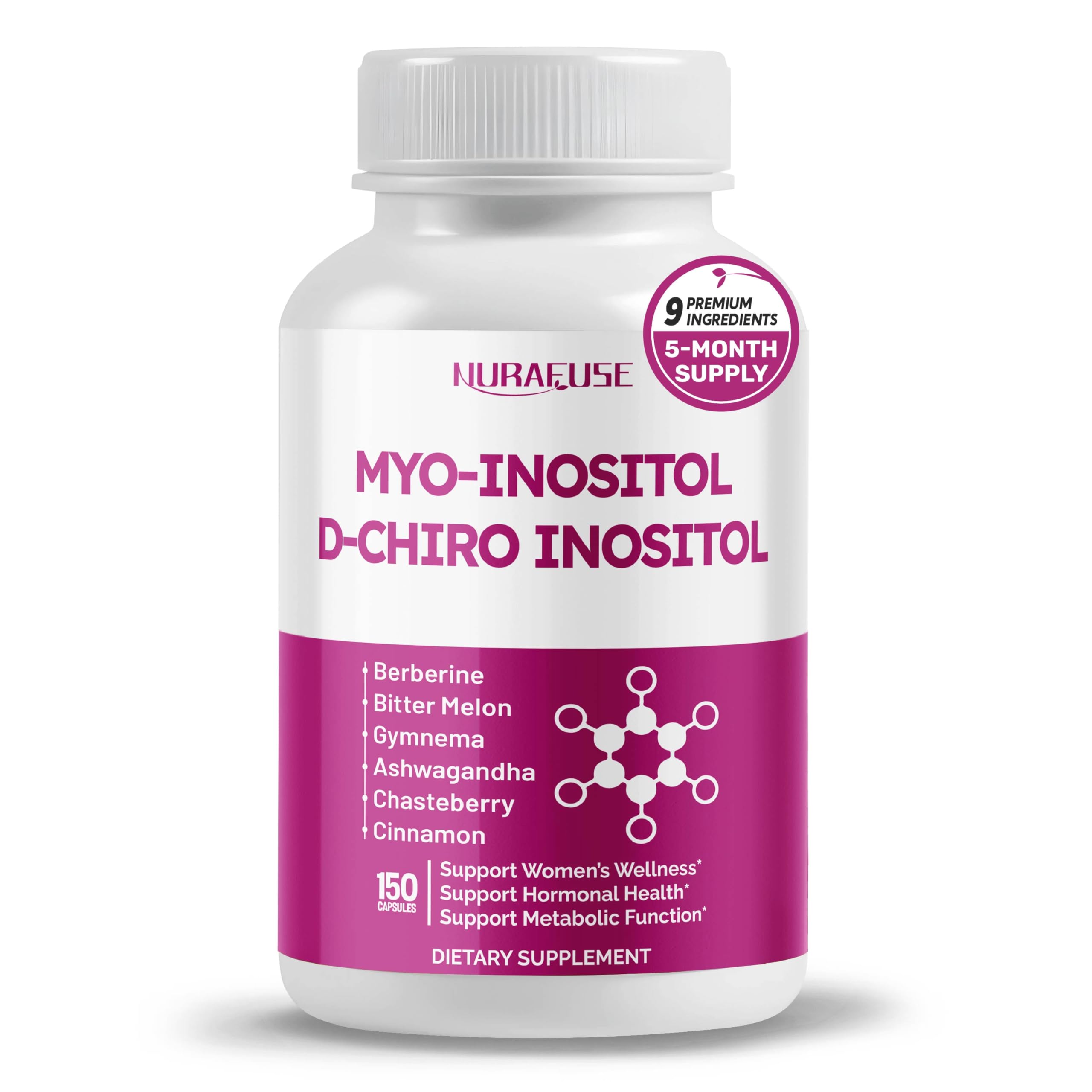 Myo-Inositol 9-in-1 Complex for Women's Wellness, 150 Capsules 150 count (pack of 1)
