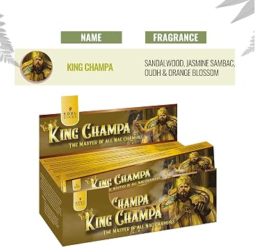 SOUL STICKS Hand-Rolled Incense Sticks Divine Spirit Blends 180 Gram Box | 100% Natural Masala Incense Organic Home Fragrance Agarbatti (King Champa)